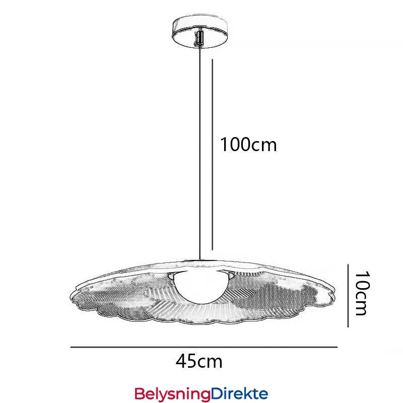 Pendellampe I Akryl Med Blomsterpanne Og Taklampe