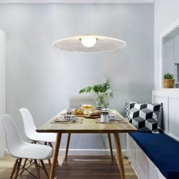 Pendellampe I Akryl Med Blomsterpanne Og Taklampe