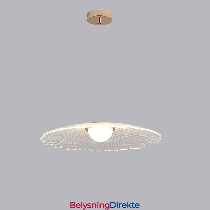 Pendellampe I Akryl Med Blomsterpanne Og Taklampe