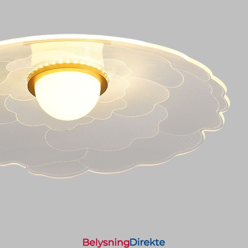 Pendellampe I Akryl Med Blomsterpanne Og Taklampe