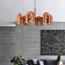 Rund Pendellampe I Smijern, U-Formet Taklampe, 90 Graders Roterende Skjerm