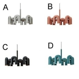 Rund Pendellampe I Smijern, U-Formet Taklampe, 90 Graders Roterende Skjerm