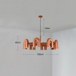 Rund Pendellampe I Smijern, U-Formet Taklampe, 90 Graders Roterende Skjerm