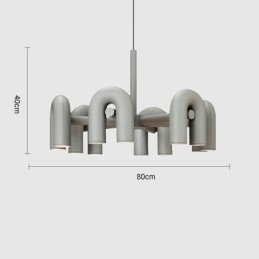 Rund Pendellampe I Smijern, U-Formet Taklampe, 90 Graders Roterende Skjerm