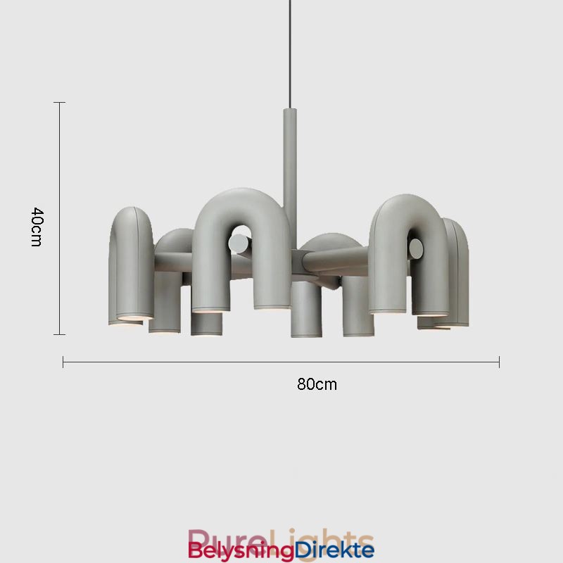 Rund Pendellampe I Smijern, U-Formet Taklampe, 90 Graders Roterende Skjerm