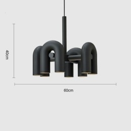 Rund Pendellampe I Smijern, U-Formet Taklampe, 90 Graders Roterende Skjerm