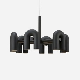 Rund Pendellampe I Smijern, U-Formet Taklampe, 90 Graders Roterende Skjerm