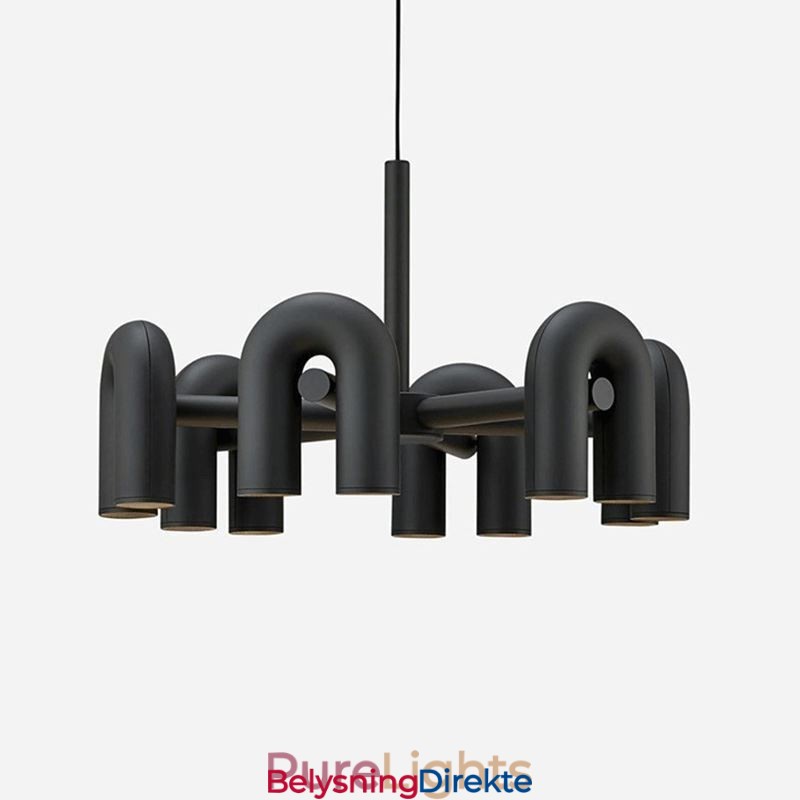 Rund Pendellampe I Smijern, U-Formet Taklampe, 90 Graders Roterende Skjerm