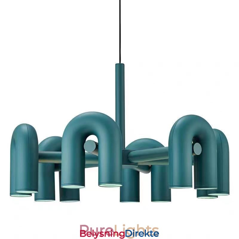 Rund Pendellampe I Smijern, U-Formet Taklampe, 90 Graders Roterende Skjerm