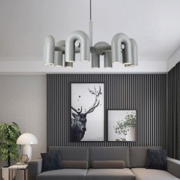 Rund Pendellampe I Smijern, U-Formet Taklampe, 90 Graders Roterende Skjerm