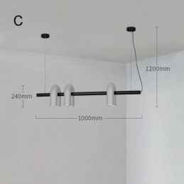 Taklampe I Smijern, U-Formet Pendellampe, 90 Graders Roterende Skjerm