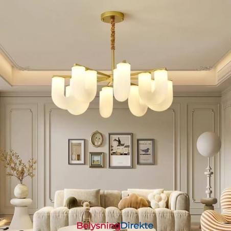 U-Formet Lysekrone I Fransk Kremfarget Stil