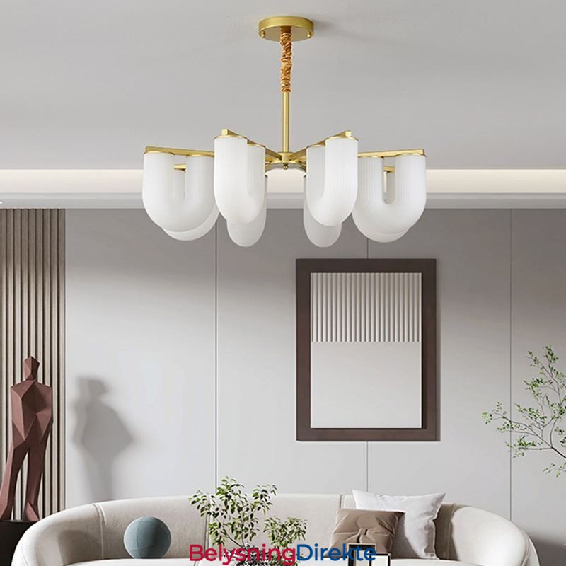 U-Formet Lysekrone I Fransk Kremfarget Stil