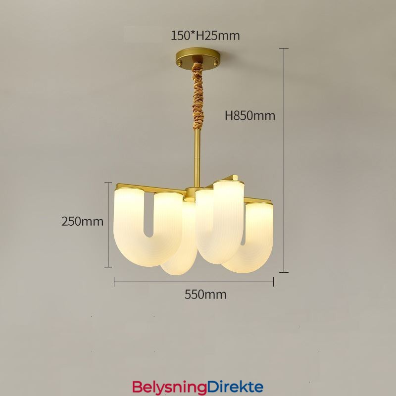 U-Formet Lysekrone I Fransk Kremfarget Stil