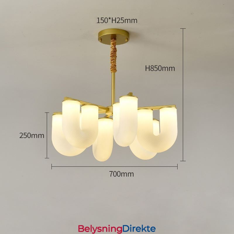 U-Formet Lysekrone I Fransk Kremfarget Stil