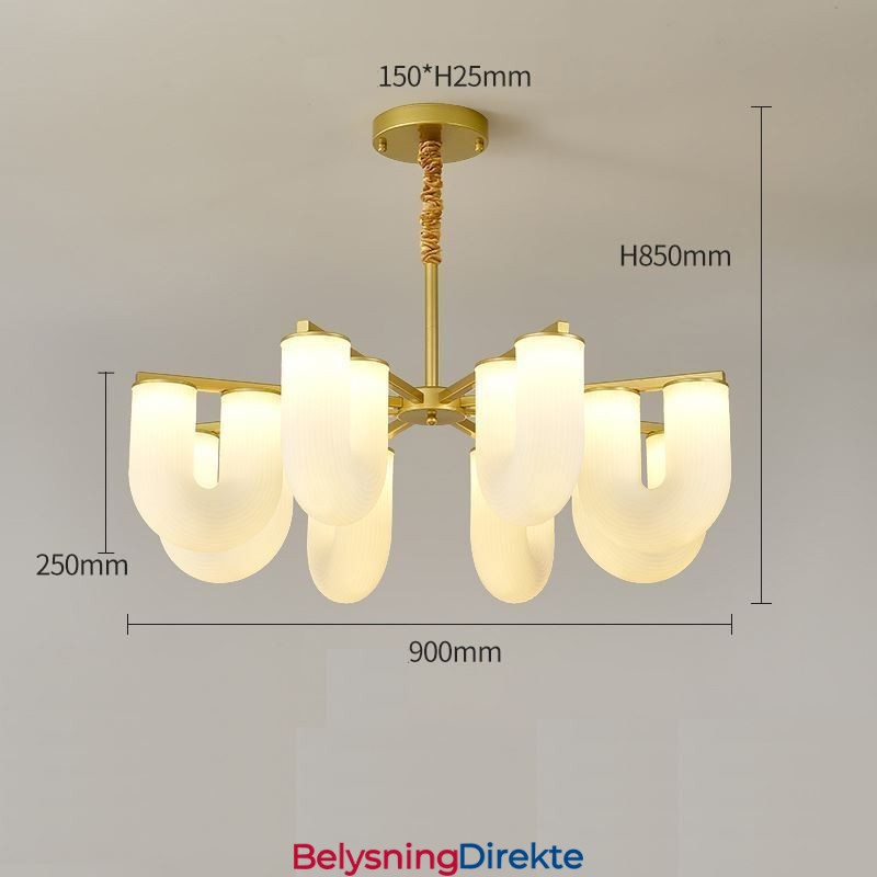 U-Formet Lysekrone I Fransk Kremfarget Stil