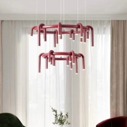 Taklampe Moderne Nordisk Duplex Bygning Sirkulær U-Formet Pendellampe