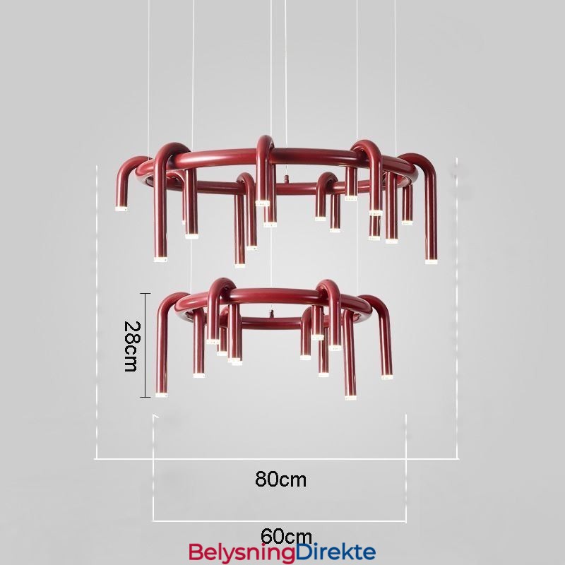 Taklampe Moderne Nordisk Duplex Bygning Sirkulær U-Formet Pendellampe
