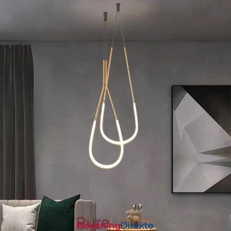 Pendellampe Creative Line Bambus Taklampe Svart Gull