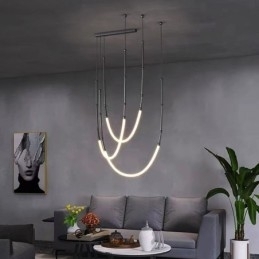 Pendellampe Creative Line Bambus Taklampe Svart Gull