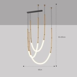 Pendellampe Creative Line Bambus Taklampe Svart Gull