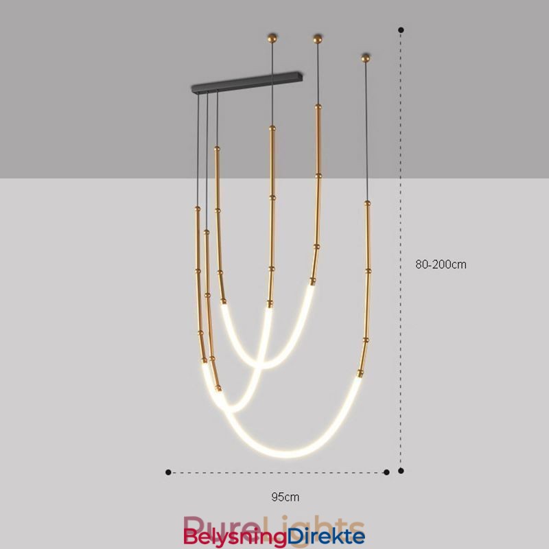 Pendellampe Creative Line Bambus Taklampe Svart Gull