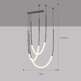 Pendellampe Creative Line Bambus Taklampe Svart Gull
