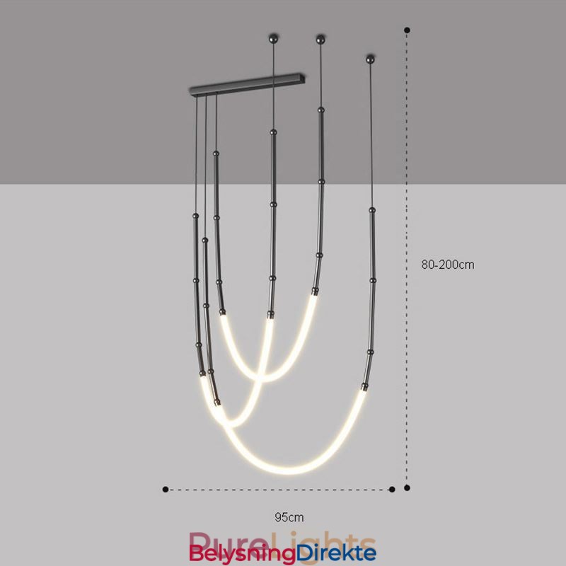 Pendellampe Creative Line Bambus Taklampe Svart Gull