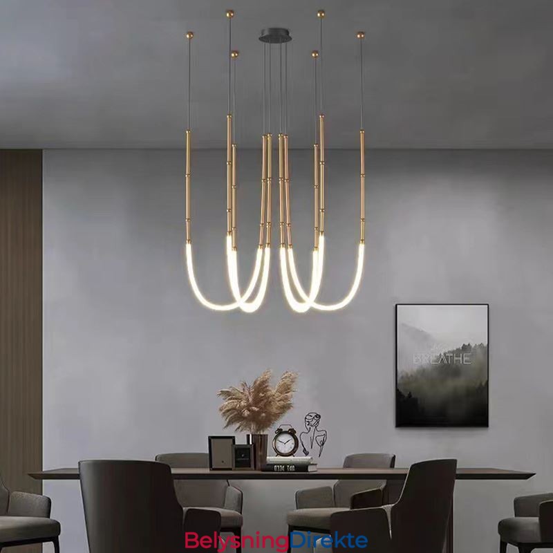 Taklampe Creative Line Bambus Hengelampe Svart Gull