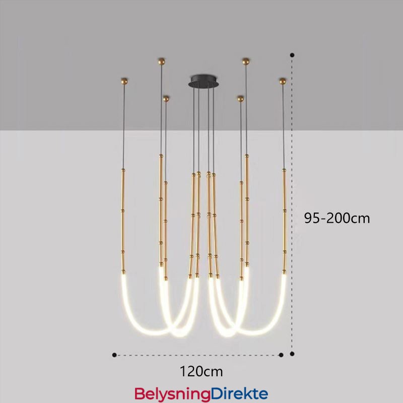 Taklampe Creative Line Bambus Hengelampe Svart Gull