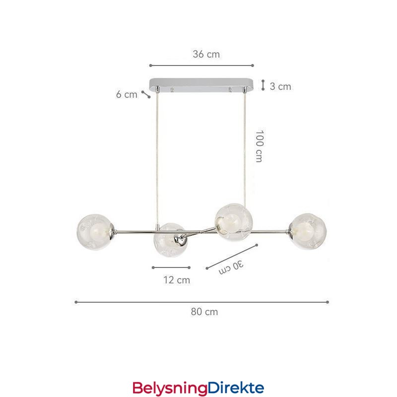 Glass Hengelampe Europeisk Magic Bean Pendellampe Med 4 Lys