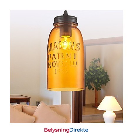 Pendellampe Med 1 Lys I Italiensk Stil, Gjennomsiktig Galvanisering