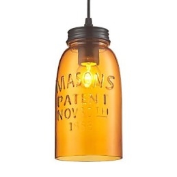 Pendellampe Med 1 Lys I Italiensk Stil, Gjennomsiktig Galvanisering