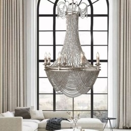 Aluminiumskjede-Anhengslampe Kreativ Lampe Luksuriøs Dusk Dekorativ Lampe Gull Sølv