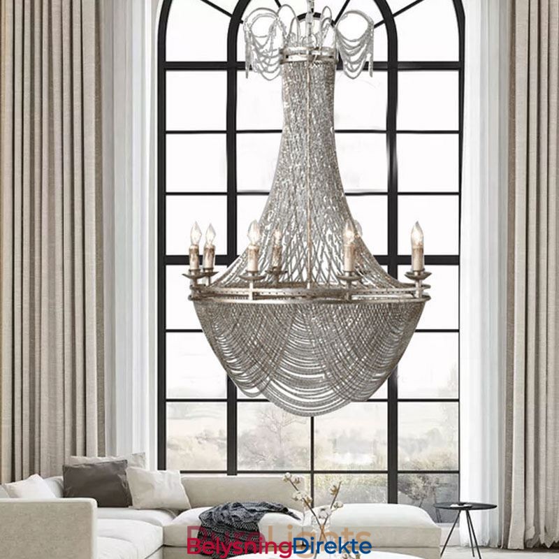 Aluminiumskjede-Anhengslampe Kreativ Lampe Luksuriøs Dusk Dekorativ Lampe Gull Sølv