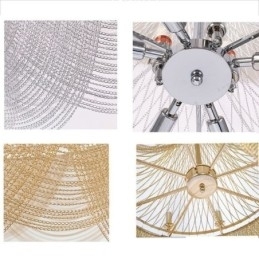 Aluminiumskjede-Anhengslampe Kreativ Lampe Luksuriøs Dusk Dekorativ Lampe Gull Sølv