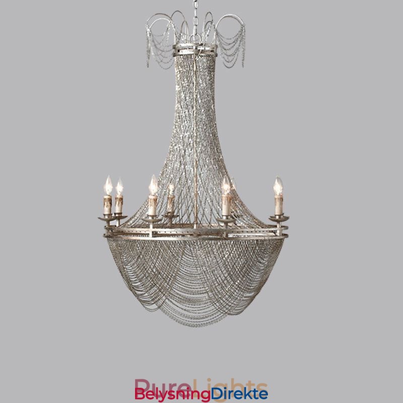 Aluminiumskjede-Anhengslampe Kreativ Lampe Luksuriøs Dusk Dekorativ Lampe Gull Sølv