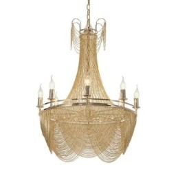 Aluminiumskjede-Anhengslampe Kreativ Lampe Luksuriøs Dusk Dekorativ Lampe Gull Sølv