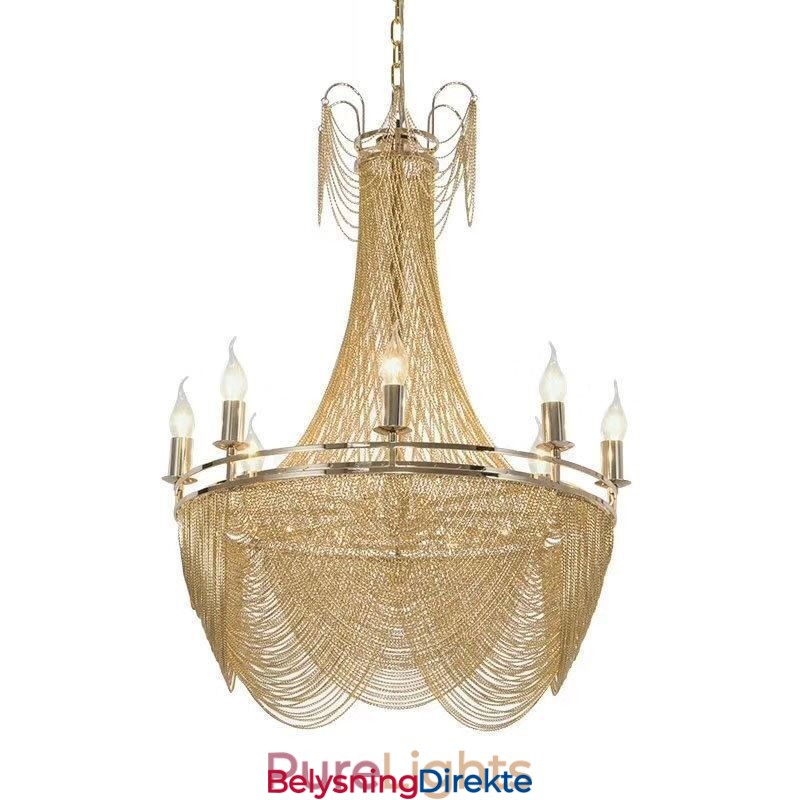 Aluminiumskjede-Anhengslampe Kreativ Lampe Luksuriøs Dusk Dekorativ Lampe Gull Sølv