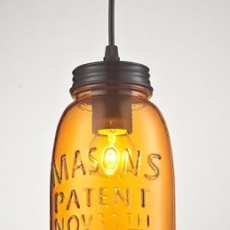 Pendellampe Med 1 Lys I Italiensk Stil, Gjennomsiktig Galvanisering