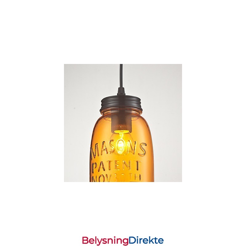 Pendellampe Med 1 Lys I Italiensk Stil, Gjennomsiktig Galvanisering