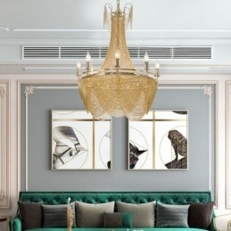 Aluminiumskjede-Anhengslampe Kreativ Lampe Luksuriøs Dusk Dekorativ Lampe Gull Sølv