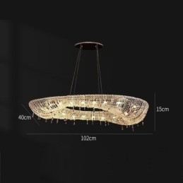 Krystall Pendellampe Moderne Luksuriøs Oval Taklampe