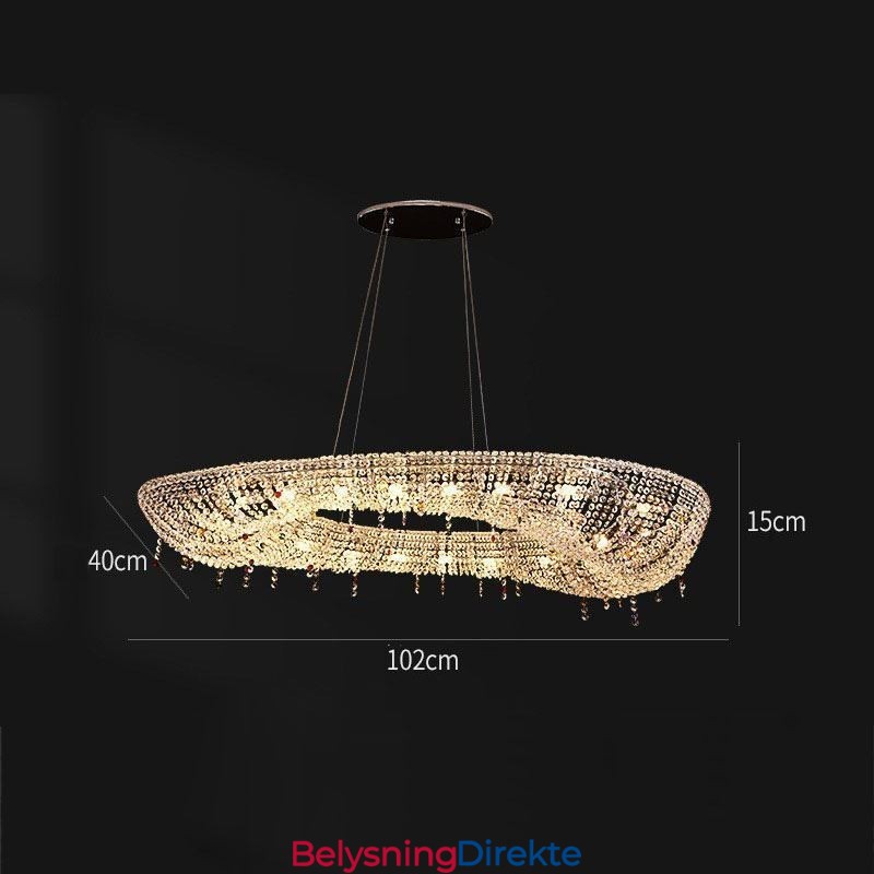 Krystall Pendellampe Moderne Luksuriøs Oval Taklampe