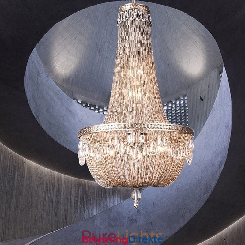 Dusk Pendellampe Retro Amerikansk Dupleks Aluminiums Kjede Taklampe