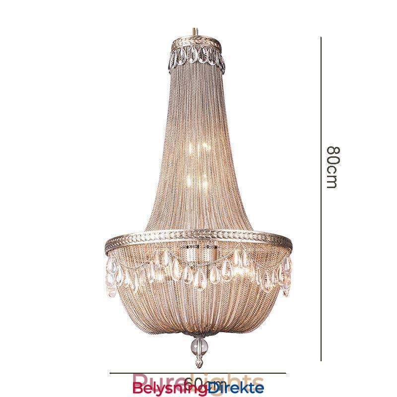 Dusk Pendellampe Retro Amerikansk Dupleks Aluminiums Kjede Taklampe