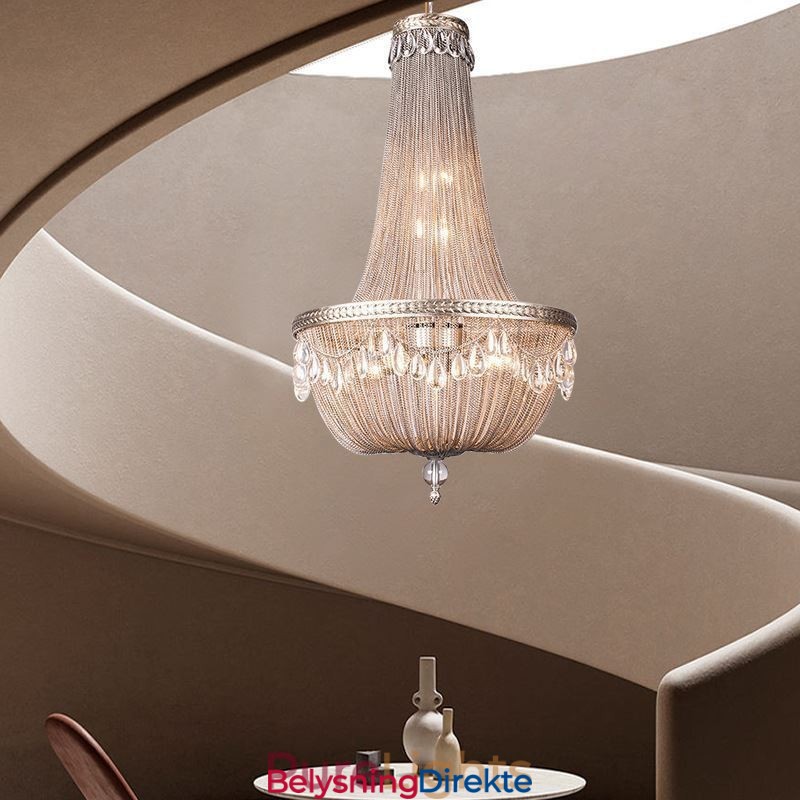 Dusk Pendellampe Retro Amerikansk Dupleks Aluminiums Kjede Taklampe