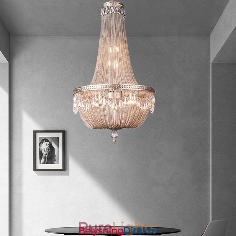 Dusk Pendellampe Retro Amerikansk Dupleks Aluminiums Kjede Taklampe