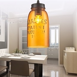 Pendellampe Med 1 Lys I Italiensk Stil, Gjennomsiktig Galvanisering