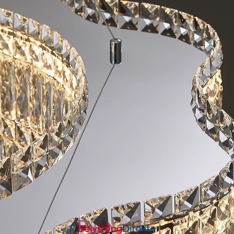 Lang Krystall Pendellampe Luksuriøs Dekorasjonstaklampe